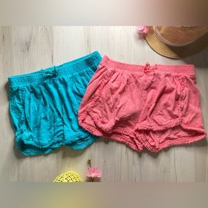 Zara Girls Collection Summery Pink + Blue/Aqua Shorts 💕🏝️